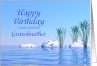 For a Grandmother, a Spa Like,Tranquil, Blue Birthday card