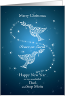 Dad and Step Mom, Doves of Peace Christmas card