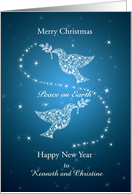 Add a name, Doves of Peace Christmas card
