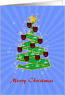 Wine Glasses Christmas tree card