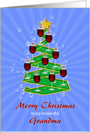 Grandma, Wine Glasses Christmas tree card