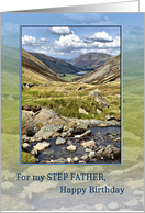 Step Father,Birthday, Mountain Landscape card