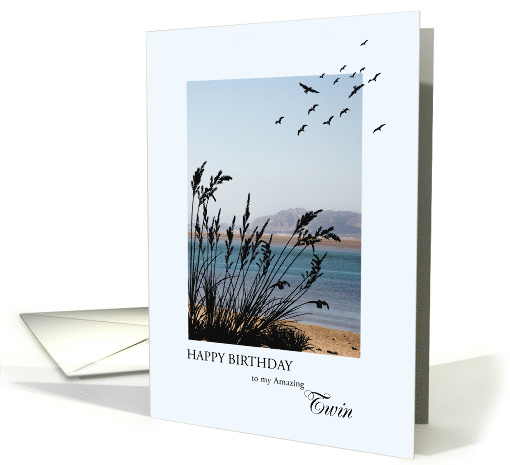 Twin Birthday, Seaside Scene card (1565310)