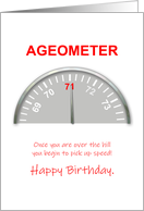 71st Birthday, Ageometer Reading card