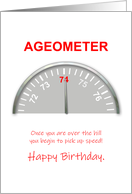 74th Birthday, Ageometer Reading card