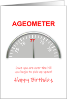 77th Birthday, Ageometer Reading card