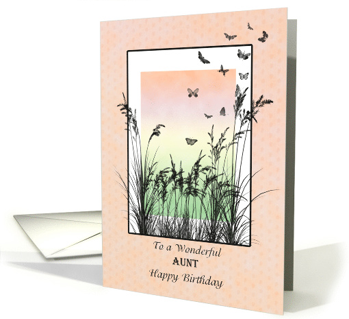 Aunt, Birthday, Grass and Butterflies card (1571898)