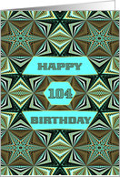 104th Birthday, Stylish Modern card