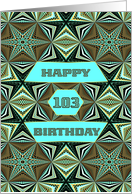 103rd Birthday, Stylish Modern card