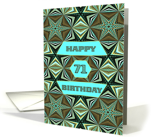 71st Birthday, Stylish Modern card (1574060)