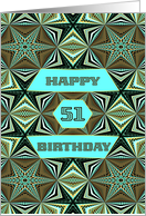 51st Birthday, Stylish Modern card