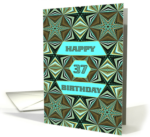 37th Birthday, Stylish Modern card (1574360)