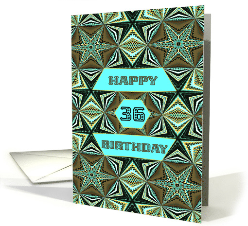 36th Birthday, Stylish Modern card (1574362)