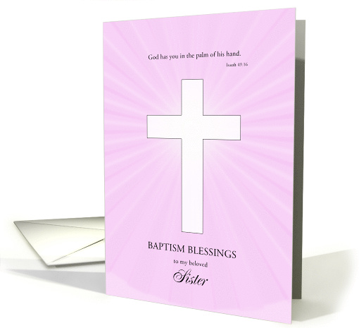 Sister Baptism,Glowing Cross card (1580394)