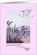Wife Birthday, Seaside Scene card