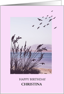 Add a name Birthday, Seaside Scene card
