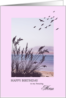 Mam, Birthday, Seaside Scene card
