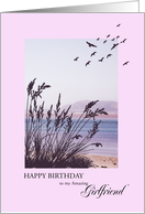 Girlfriend, Birthday, Seaside Scene card