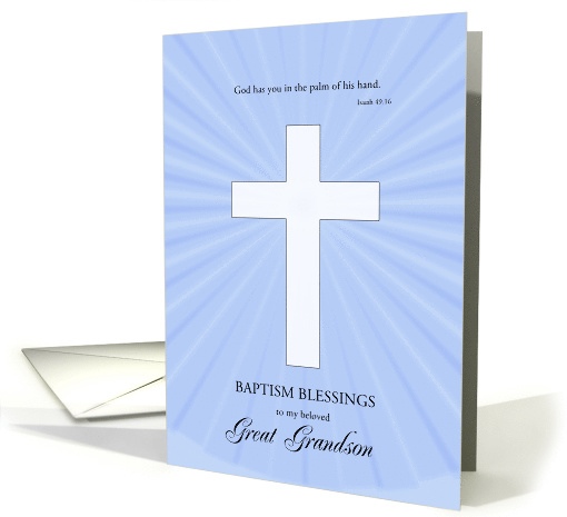 Great Grandson, Baptism,Glowing Cross card (1581724)