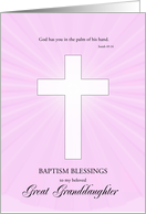 Great Granddaughter, Baptism,Glowing Cross card