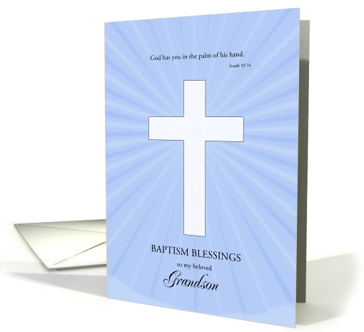 Grandson, Baptism,Glowing Cross card (1581728)