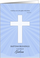 Godson, Baptism,Glowing Cross card