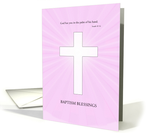 For a Female, Baptism,Glowing Cross card (1581762)