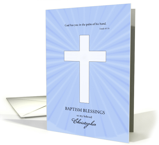 Add a Name,For a Boy, Baptism,Glowing Cross card (1581766)