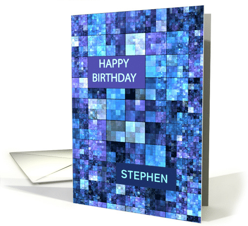 Any any Name, Birthday, Blue Squares card (1592162)