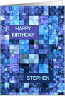 Any any Name, Birthday, Blue Squares card
