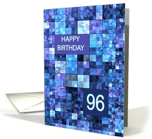 96th Birthday, Birthday, Blue Squares, card (1592238)