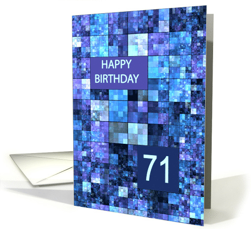 71st Birthday, Blue Squares, card (1592346)