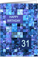 31st Birthday, Blue Squares, card