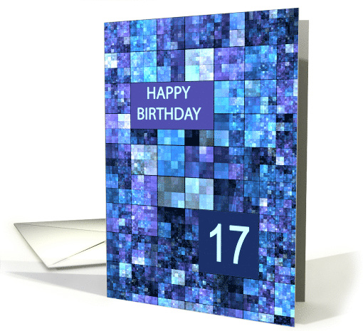 17th Birthday, Blue Squares, card (1592558)