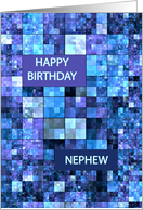 Nephew Birthday, Blue Squares, card