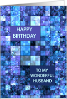 Husband, Birthday, Blue Squares, card
