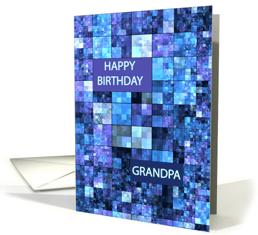 Grandpa Birthday, Blue Squares, card (1600202)