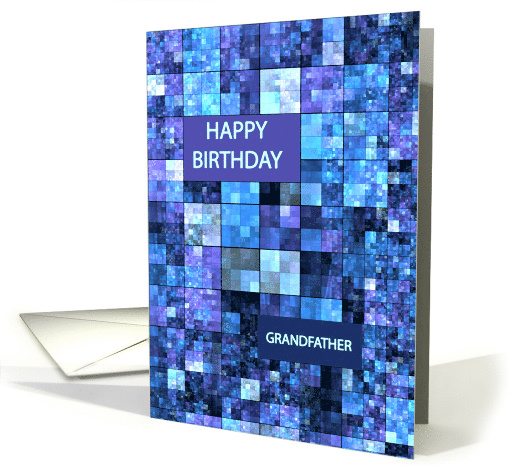 Grandfather Birthday, Blue Squares, card (1600204)
