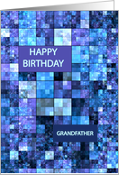 Grandfather Birthday, Blue Squares, card