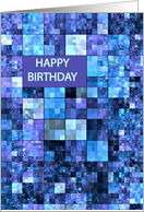 Birthday, Blue Squares, card