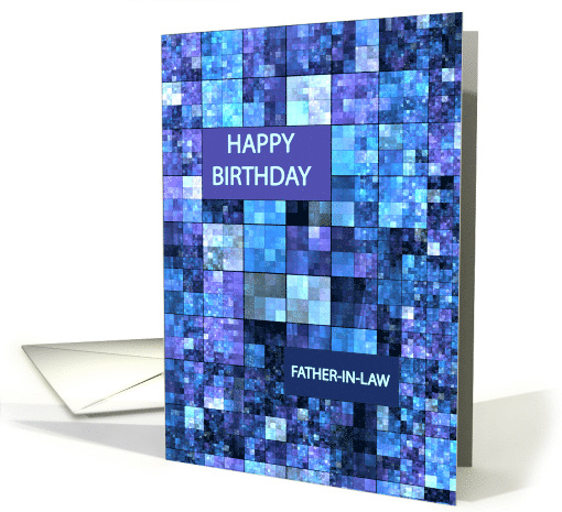 Father-in-Law Birthday, Blue Squares, card (1600218)