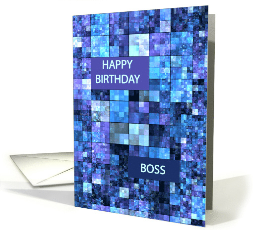 Boss Birthday, Blue Squares, card (1600228)