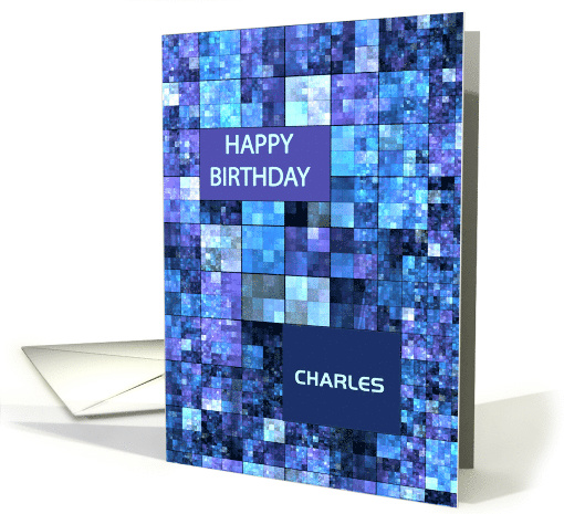 Add a Name, Birthday, Blue Squares, card (1600236)