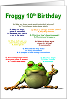 10th Birthday, Frog Jokes card