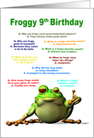 9th Birthday, Frog Jokes card