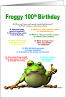 100th Birthday, Frog Jokes card