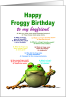 Boyfriend, Birthday, Frog Jokes card