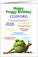 Add a Name, Birthday, Frog Jokes card
