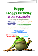 Grandfather, Birthday, Frog Jokes card