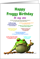 Son, Birthday, Frog Jokes card